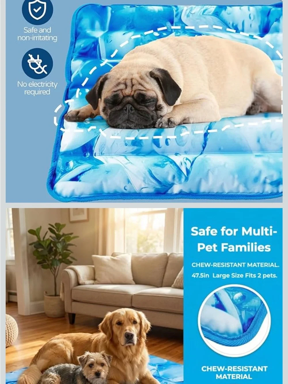 Cooling Pet Mat for Dogs - Blue